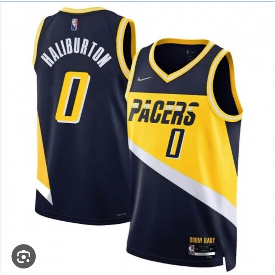Men's Indiana Pacers #0 Tyrese Haliburton Break 2022-23 Swingman Jersey - Ujersey