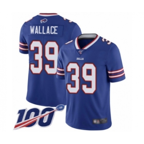 Men's Buffalo Bills #39 Levi Wallace Royal Blue Team Color Vapor Untouchable Limited Player 100th Season Football Jersey - Ujersey