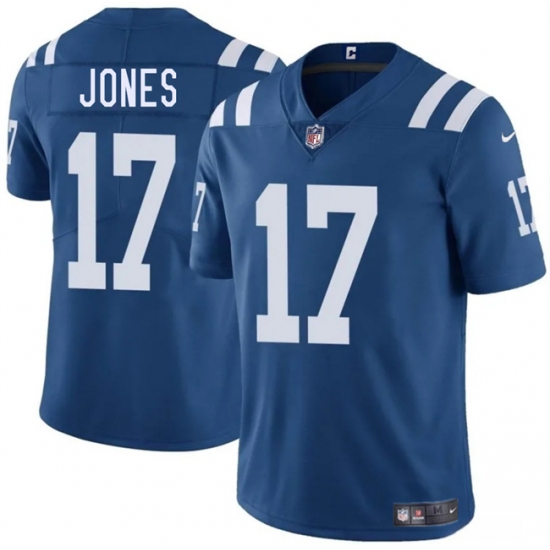 Men's Indianapolis Colts #17 Daniel Jones Blue 2025 Vapor Limited Football Stitched Jersey - Ujersey