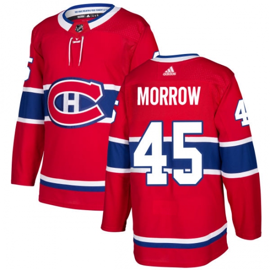 Men's Adidas Montreal Canadiens #45 Joe Morrow Authentic Red Home NHL Jersey - Ujersey
