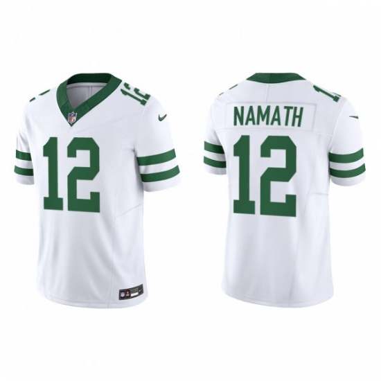 Men's Nike New York Jets #12 Joe Namath White 2023 F.U.S.E. Vapor Limited Throwback Stitched Football Jersey - Ujersey