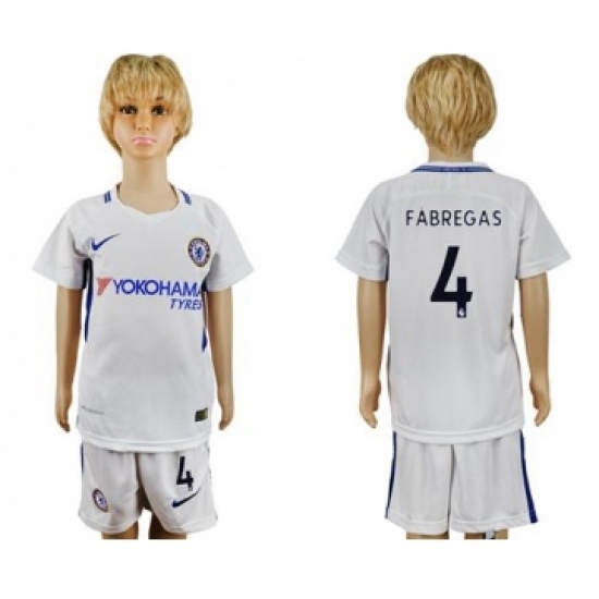 Chelsea #4 Fabregas Away Kid Soccer Club Jersey