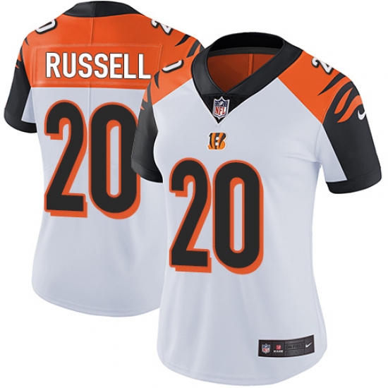 Women's Nike Cincinnati Bengals #20 KeiVarae Russell Vapor Untouchable Limited White NFL Jersey - Ujersey