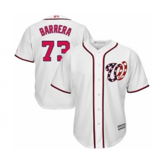 Youth Washington Nationals #73 Tres Barrera Authentic White Home Cool Base Baseball Player Jersey