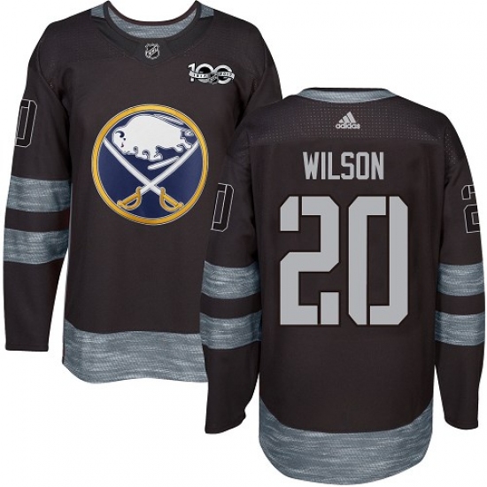 Men's Adidas Buffalo Sabres #20 Scott Wilson Authentic Black 1917-2017 100th Anniversary NHL Jersey - Ujersey