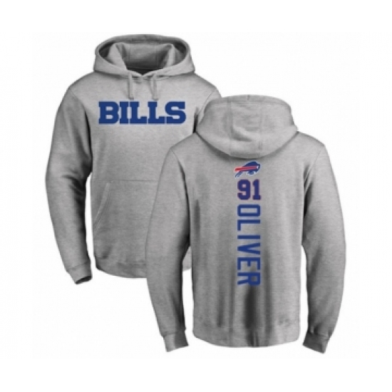 Football Buffalo Bills #91 Ed Oliver Royal Blue Backer Pullover Hoodie - Ujersey