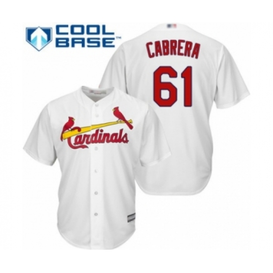 Youth St. Louis Cardinals #61 Genesis Cabrera Authentic White Home Cool Base Baseball Player Jersey - Ujersey