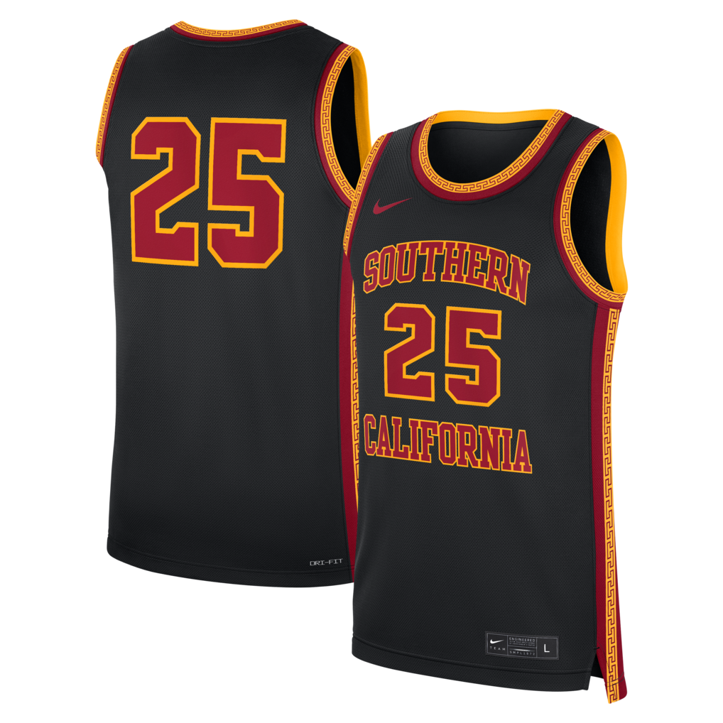 Men's Nike #25 Black USC Trojans Alternate Replica Basketball Jersey - Ujersey