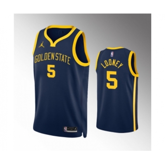 Men's Golden State Warriors #5 Kevon Looney Navy Statement EditionStitched Jersey - Ujersey