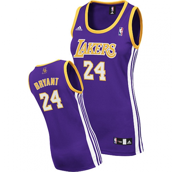 Women's Adidas Los Angeles Lakers #24 Kobe Bryant Swingman Purple Road NBA Jersey - Ujersey