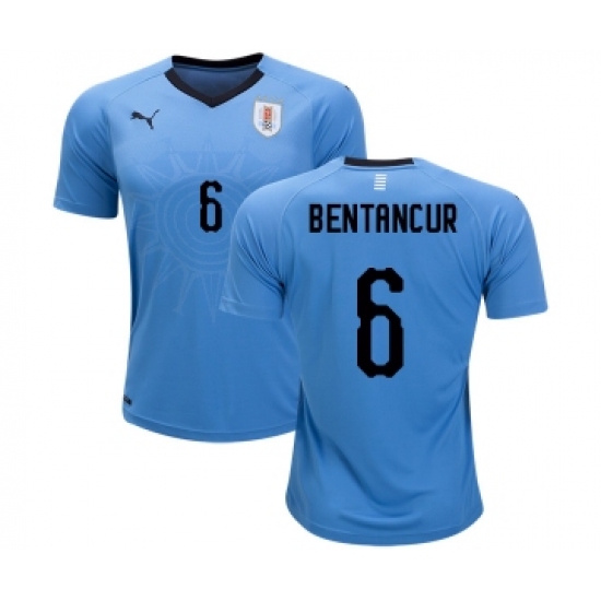 Uruguay #6 Bentancur Home Soccer Country Jersey