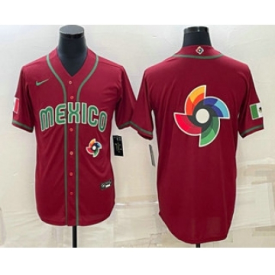 Men's Mexico Baseball 2023 Red World Baseball Big Logo Classic Stitched Jersey