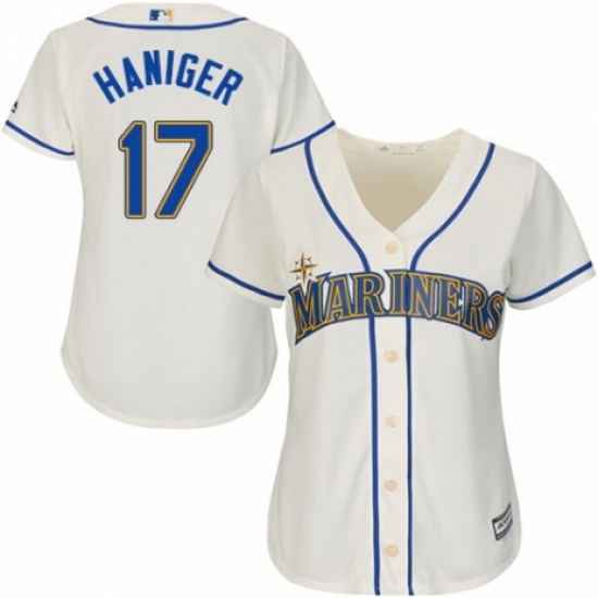Women's Majestic Seattle Mariners #17 Mitch Haniger Replica Cream Alternate Cool Base MLB Jersey - Ujersey