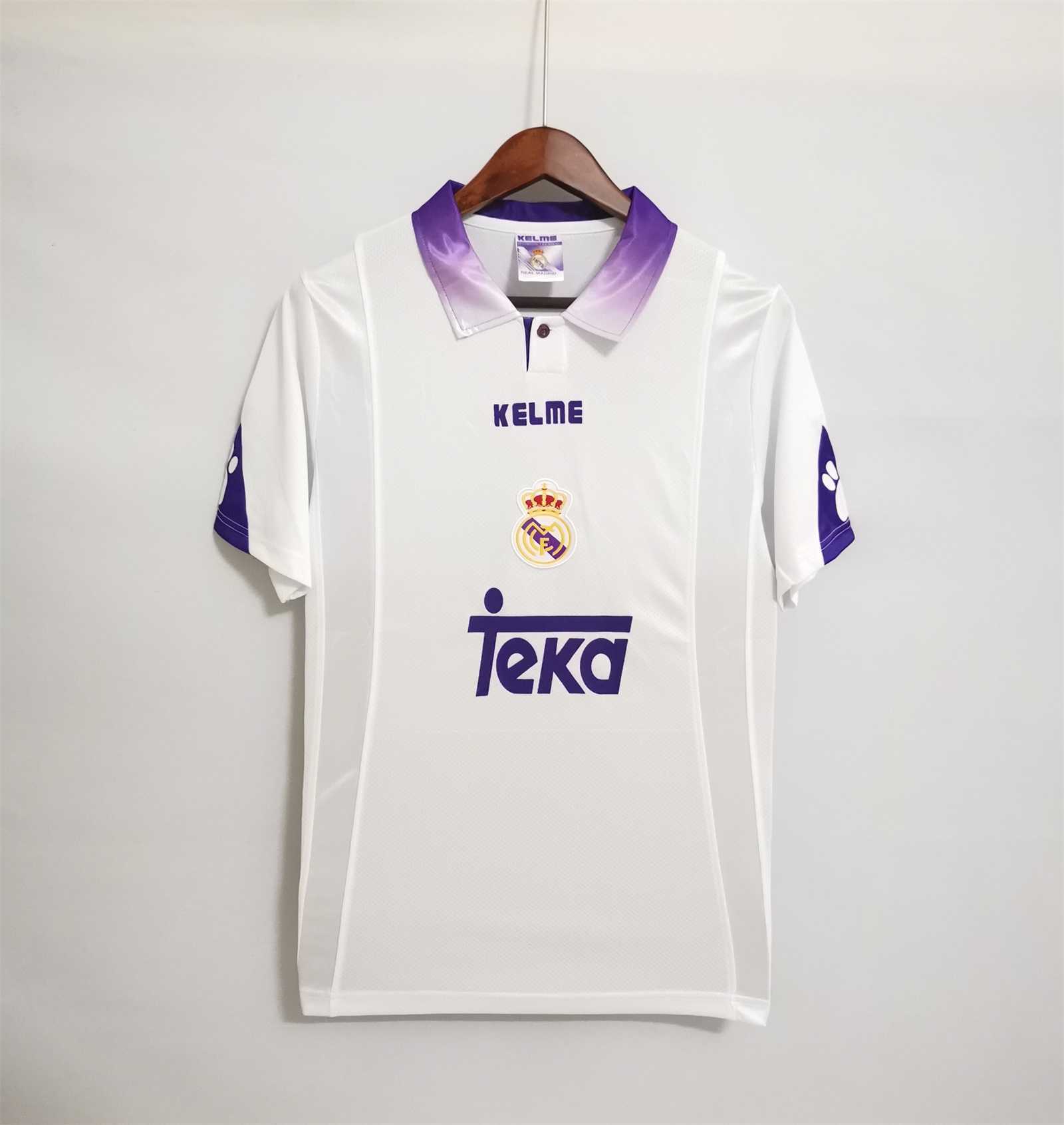 Real Madrid Retro Jersey Home Custom Soccer Shirt 1997-98 - ujerseystore
