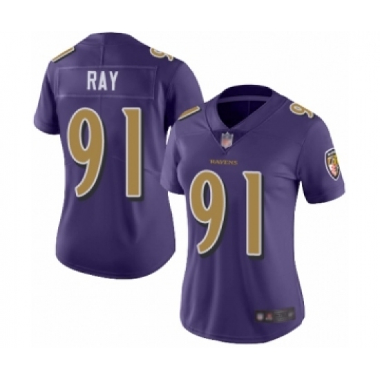 Women's Baltimore Ravens #91 Shane Ray Limited Purple Rush Vapor Untouchable Football Jersey - Ujersey