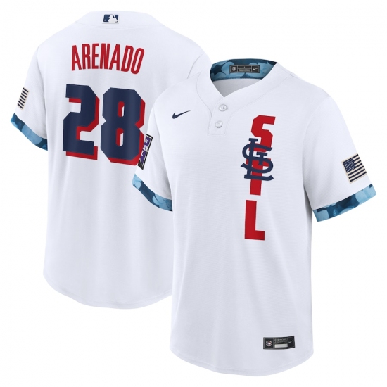 Men's St. Louis Cardinals #28 Nolan Arenado Nike White 2021 MLB All-Star Game Replica Player Jersey - Ujersey