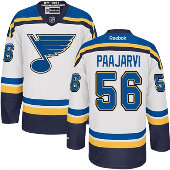 Youth Reebok St. Louis Blues #56 Magnus Paajarvi Authentic White Away NHL Jersey - Ujersey