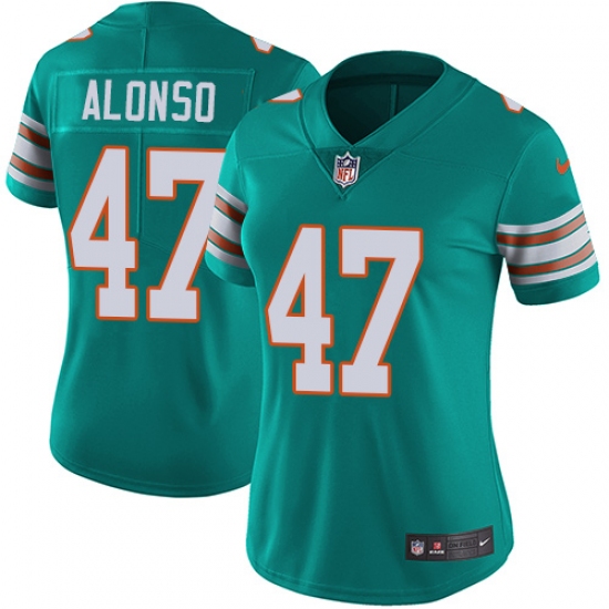 Women's Nike Miami Dolphins #47 Kiko Alonso Aqua Green Alternate Vapor Untouchable Limited Player NFL Jersey - Ujersey