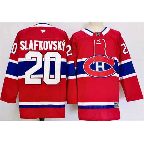 Men's Montreal Canadiens #20 Juraj Slafkovsky Red 2024-25 Stitched Jersey - Ujersey
