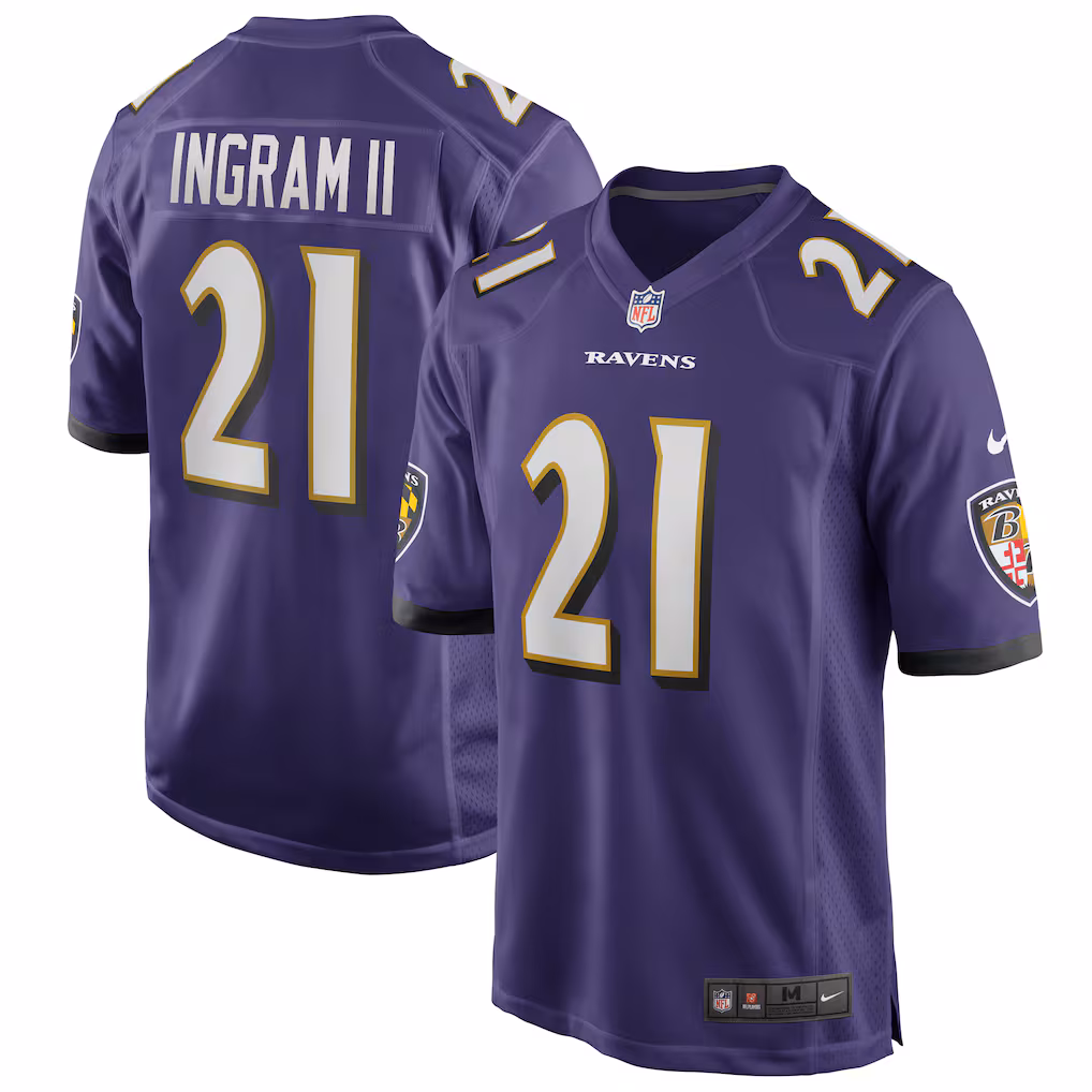 Men's Baltimore Ravens Mark Ingram II Nike Purple Team Game Jersey - Ujersey NHL