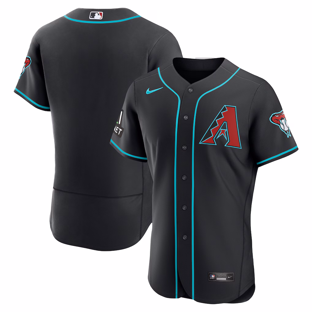 Men's Arizona Diamondbacks Nike Black Alternate Authentic Jersey - Ujersey