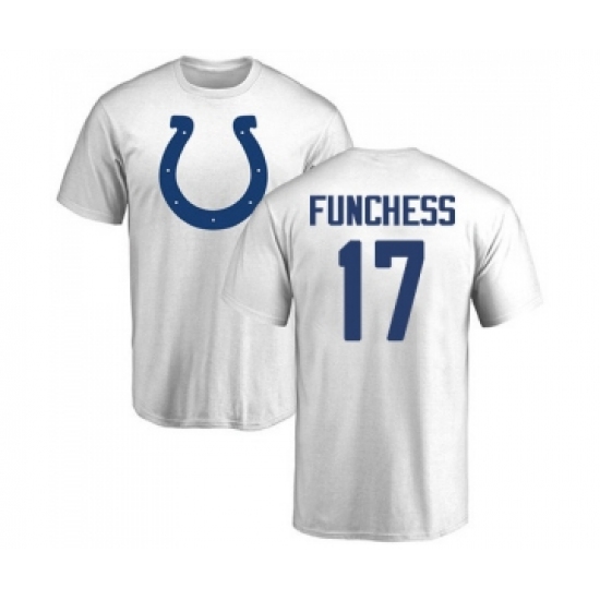 Football Indianapolis Colts #17 Devin Funchess White Name & Number Logo T-Shirt - Ujersey