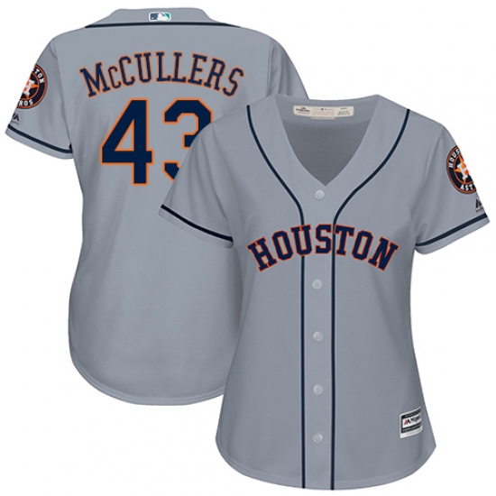 Women's Majestic Houston Astros #43 Lance McCullers Authentic Grey Road Cool Base MLB Jersey - Ujersey