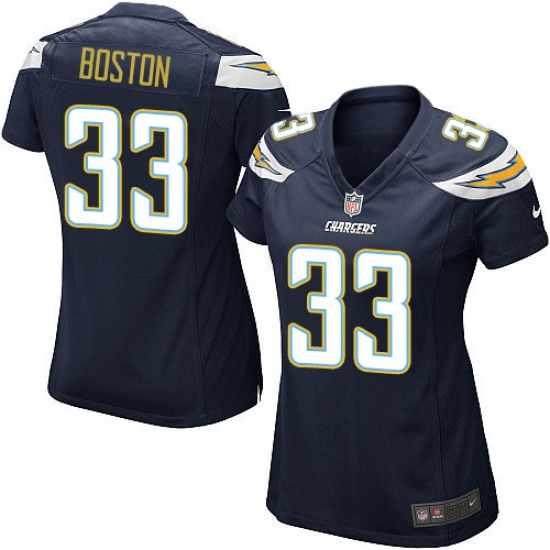 Women's Nike Los Angeles Chargers #33 Tre Boston Game Navy Blue Team Color NFL Jersey - Ujersey