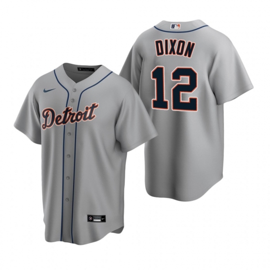 Men's Nike Detroit Tigers #12 Brandon Dixon Gray Road Stitched Baseball Jersey - Ujersey