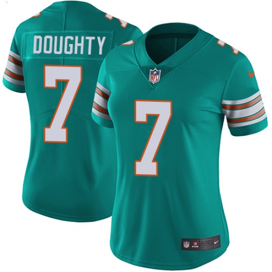 Women's Nike Miami Dolphins #7 Brandon Doughty Aqua Green Alternate Vapor Untouchable Limited Player NFL Jersey - Ujersey
