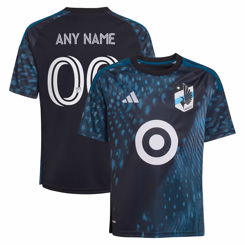 Youth Minnesota United FC adidas Black 2026 The Decade Kit Replica Custom Jersey - Ujersey NHL