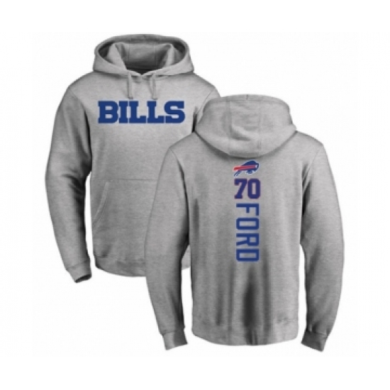Football Buffalo Bills #70 Cody Ford Ash Backer Pullover Hoodie - Ujersey