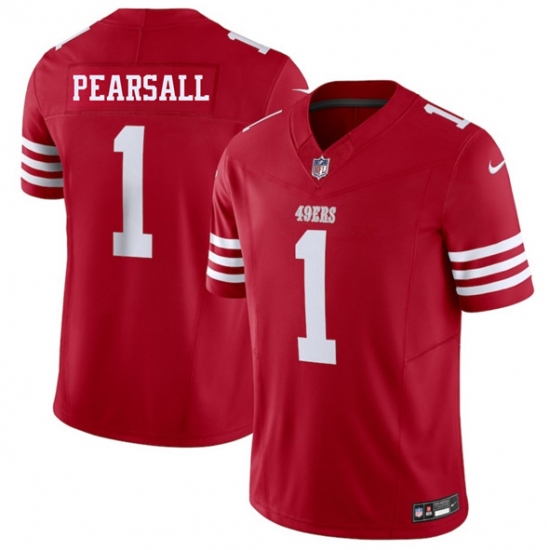 Men's San Francisco 49ers #1 Ricky Pearsall Red 2025 F.U.S.E. Vapor Untouchable Limited Football Stitched Jersey - Ujersey