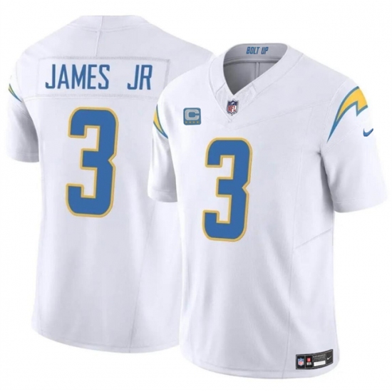 Men's Los Angeles Chargers #3 Derwin James Jr. White 2024 F.U.S.E. With 4-Star C Vapor Untouchable Limited Stitched Jersey - Ujersey