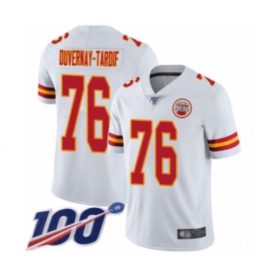 Men's Kansas City Chiefs #76 Laurent Duvernay-Tardif White Vapor Untouchable Limited Player 100th Season Football Jersey - Ujersey