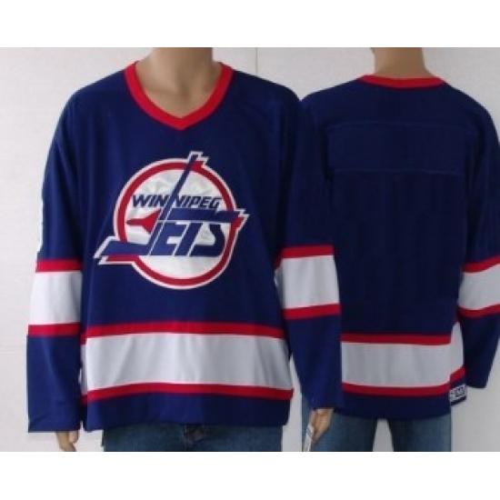 Winnipeg Jets Mens Customized Blue CCM Jersey - Ujersey