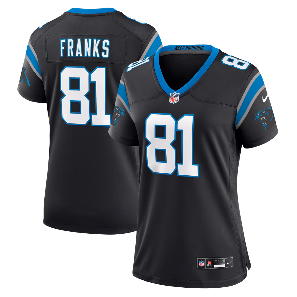 Women's Carolina Panthers Feleipe Franks Nike Black Team Game Jersey - Ujersey