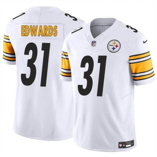 Men's Pittsburgh Steelers #31 Daijun Edwards White 2024 F.U.S.E. Vapor Untouchable Limited Football Stitched Jersey - Ujersey
