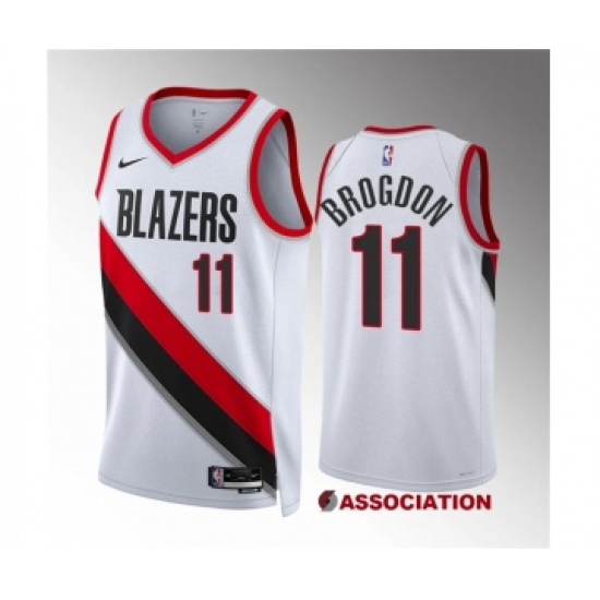 Men's Portland Trail Blazers #11 Malcolm Brogdon White Association Edition Stitched Basketball Jersey - Ujersey