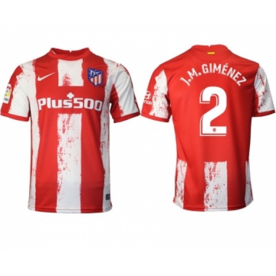 Men 2021-2022 Club Atletico Madrid home aaa version red 2 Nike Soccer Jersey