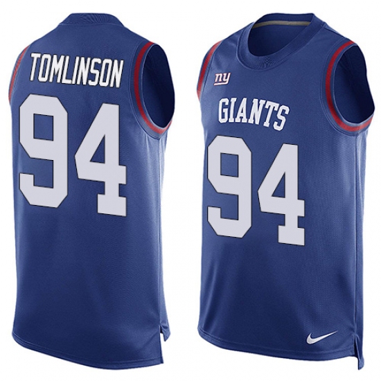 Men's Nike New York Giants #94 Dalvin Tomlinson Limited Royal Blue Player Name & Number Tank Top NFL Jersey - Ujersey