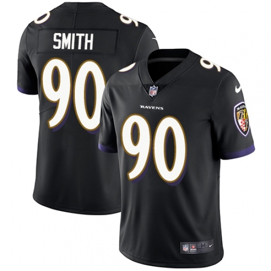 Men's Nike Baltimore Ravens #90 Za Darius Smith Black Alternate Vapor Untouchable Limited Player NFL Jersey - Ujersey