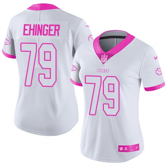 Women's Nike Kansas City Chiefs #79 Parker Ehinger Limited White/Pink Rush Fashion NFL Jersey - Ujersey