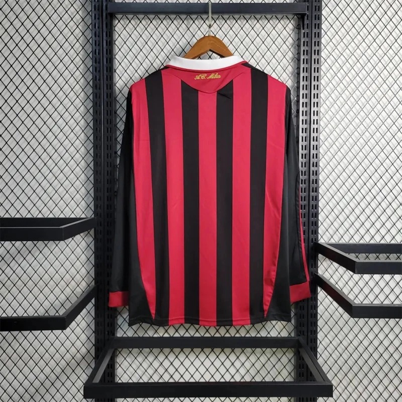AC Milan Retro Soccer Jersey Home Long Sleeve Custom Shirt 2009/10 - ujerseystore