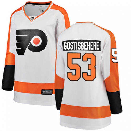 Women's Philadelphia Flyers #53 Shayne Gostisbehere Fanatics Branded White Away Breakaway NHL Jersey - Ujersey