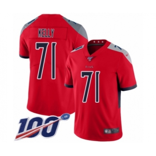 Youth Tennessee Titans #71 Dennis Kelly Limited Red Inverted Legend 100th Season Football Jersey - Ujersey