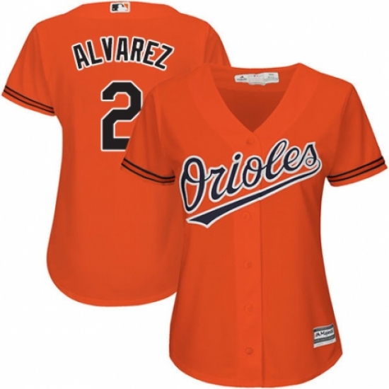 Women's Majestic Baltimore Orioles #2 Pedro Alvarez Authentic Orange Alternate Cool Base MLB Jersey - Ujersey
