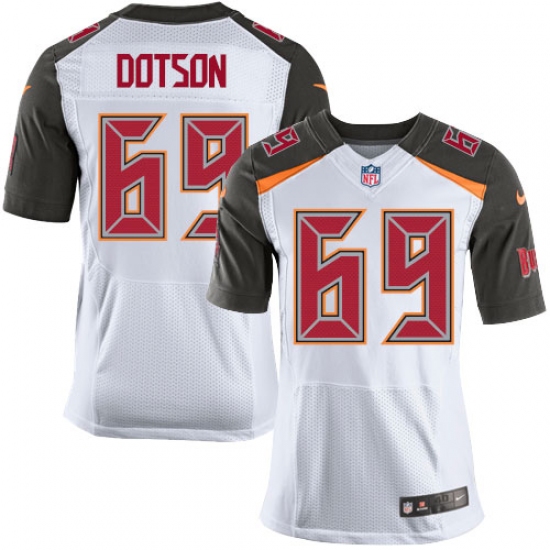 Men's Nike Tampa Bay Buccaneers #69 Demar Dotson Elite White NFL Jersey - Ujersey