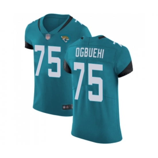 Men's Jacksonville Jaguars #75 Cedric Ogbuehi Teal Green Alternate Vapor Untouchable Elite Player Football Jersey - Ujersey