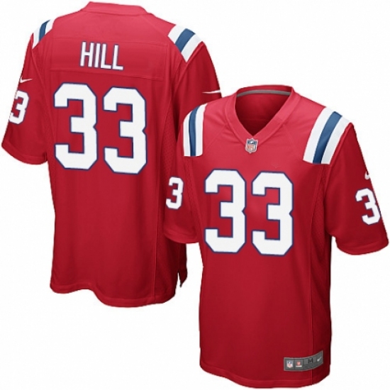Men's Nike New England Patriots #33 Jeremy Hill Game Red Alternate NFL Jersey - Ujersey
